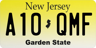 NJ license plate A10QMF