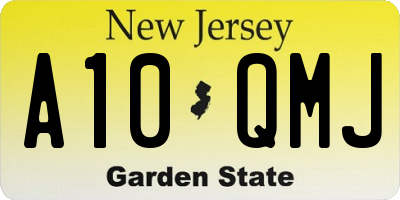 NJ license plate A10QMJ