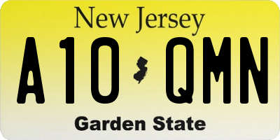 NJ license plate A10QMN