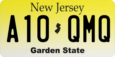 NJ license plate A10QMQ