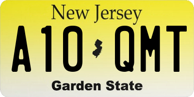 NJ license plate A10QMT