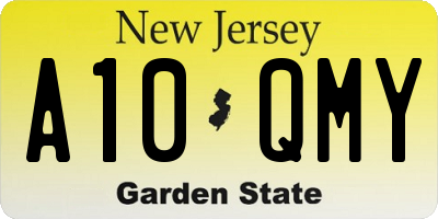 NJ license plate A10QMY