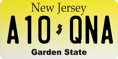 NJ license plate A10QNA