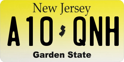 NJ license plate A10QNH