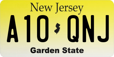 NJ license plate A10QNJ