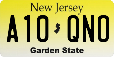 NJ license plate A10QNO