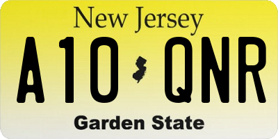 NJ license plate A10QNR