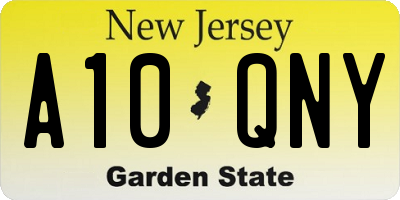 NJ license plate A10QNY