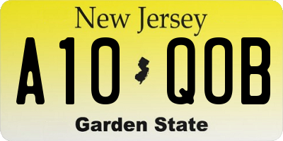 NJ license plate A10QOB