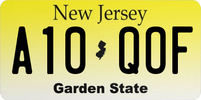 NJ license plate A10QOF