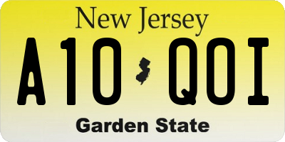 NJ license plate A10QOI