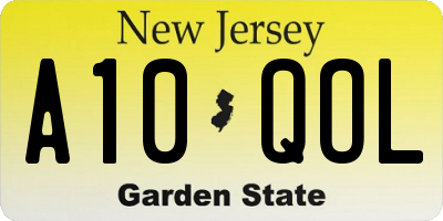 NJ license plate A10QOL