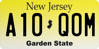 NJ license plate A10QOM