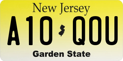 NJ license plate A10QOU