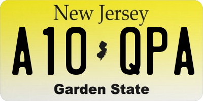 NJ license plate A10QPA