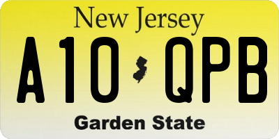 NJ license plate A10QPB