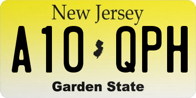 NJ license plate A10QPH