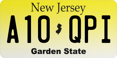 NJ license plate A10QPI