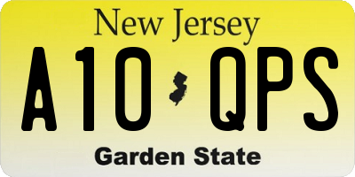 NJ license plate A10QPS