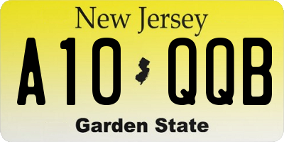 NJ license plate A10QQB