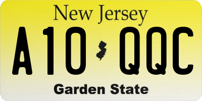 NJ license plate A10QQC