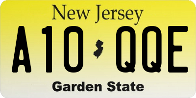 NJ license plate A10QQE