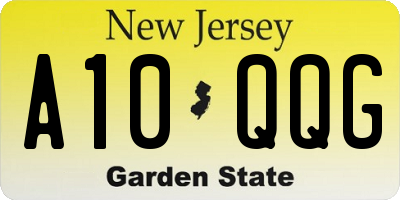 NJ license plate A10QQG