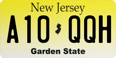 NJ license plate A10QQH