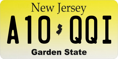 NJ license plate A10QQI