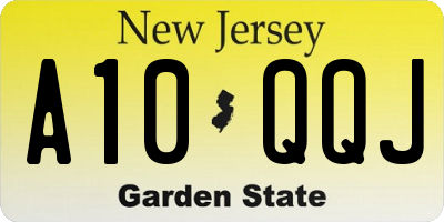 NJ license plate A10QQJ