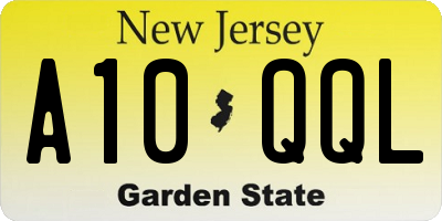 NJ license plate A10QQL