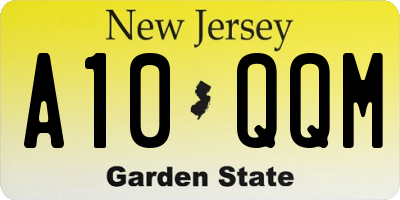 NJ license plate A10QQM