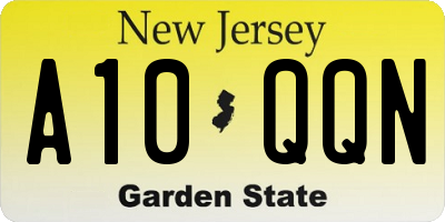 NJ license plate A10QQN