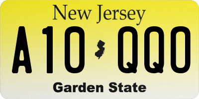 NJ license plate A10QQO