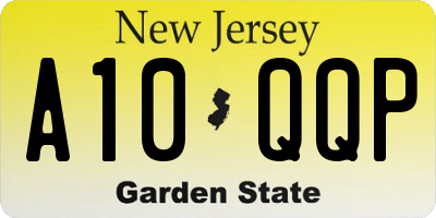 NJ license plate A10QQP