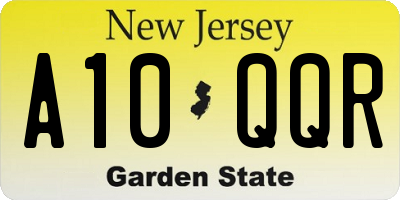 NJ license plate A10QQR