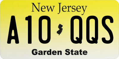 NJ license plate A10QQS