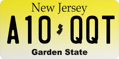 NJ license plate A10QQT