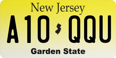 NJ license plate A10QQU