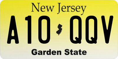 NJ license plate A10QQV