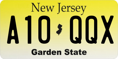 NJ license plate A10QQX