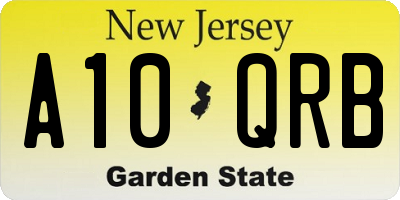 NJ license plate A10QRB