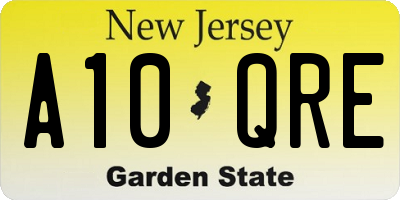 NJ license plate A10QRE