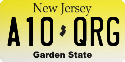 NJ license plate A10QRG