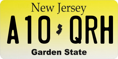 NJ license plate A10QRH