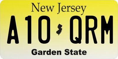 NJ license plate A10QRM
