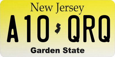 NJ license plate A10QRQ