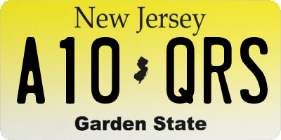 NJ license plate A10QRS