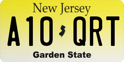 NJ license plate A10QRT