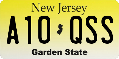 NJ license plate A10QSS
